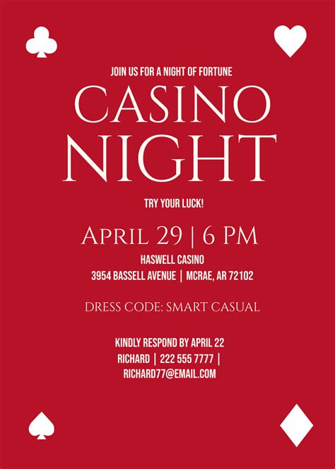 casino invitation template free|Free Vector .